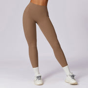 Quick drying tight fitting hip lifting yoga pants high waisted fitness pants for outdoor running exercise