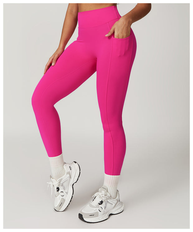 Quick drying tight fitting hip lifting yoga pants high waisted fitness pants for outdoor running exercise